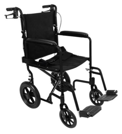 VIVE HEALTH TRANSPORT CHAIR WITH PUSH DOWN BRAKES AND LARGE REAR WHEEL WEIGHS 35 LBS