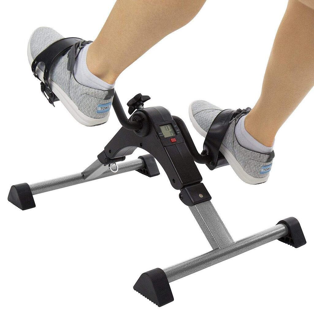 VIVE HEALTH FOLDING ADJUSTABLE TENSION PEDAL EXERCISER - 9" HIGH  - COLOR: SILVER VEIN