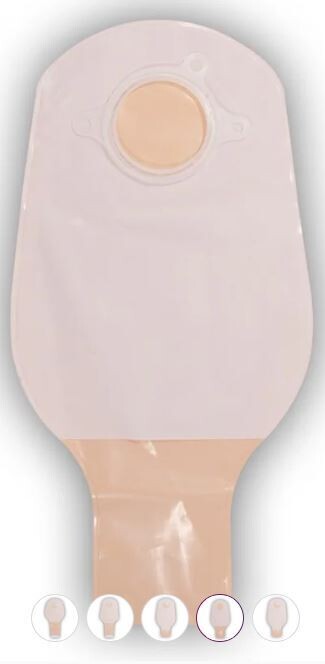 CONVATEC NATURA DRAINABLE POUCH WITH TAIL CLOSURE BX10, SIZE: 45mm (1 3/4") flange; 22-33mm (7/8" - 1 1/4") stoma opening, STYLE: Opaque 12" Pouch with 2-sided Comfort Panel and Tail Clip