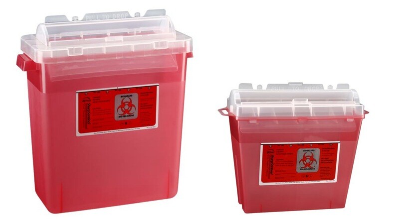 BEMIS SENTINEL SHARPS INSERTS WITH COVER FOR WALL UNITS IN TWO SIZES
