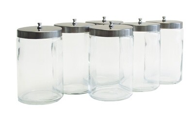 GLASS JARS WITH STAINLESS STEEL TOPS