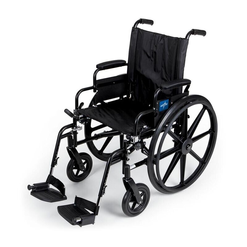 MEDLINE K4 LIGHTWEIGHT WHEELCHAIR WITH REMOVABLE REAR WHEELS SPECIFY ACCESSORIES - SEAT SIZE: STANDARD ADULT 18" X 16"