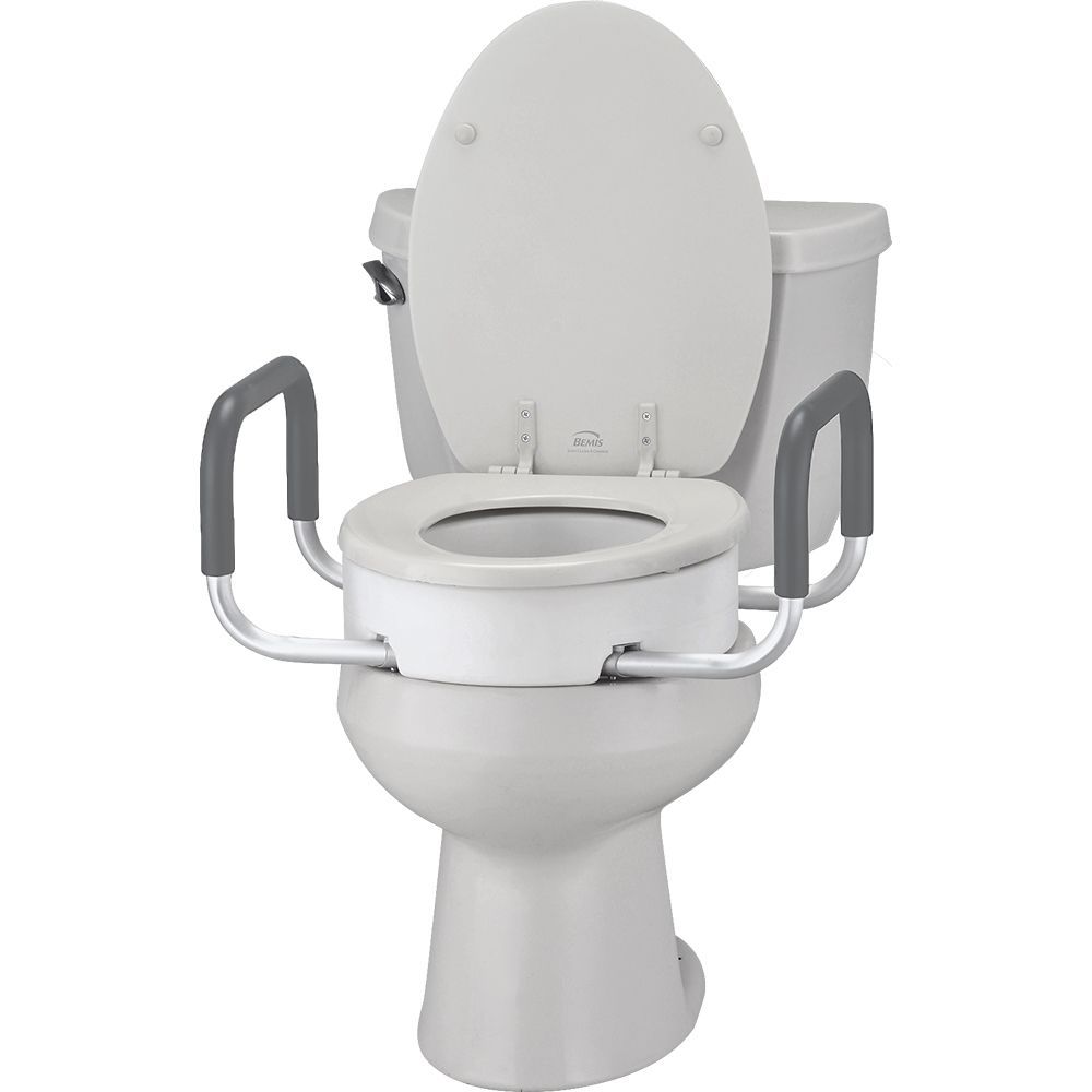 NOVA MEDICAL RAISED TOILET SEAT WITH ARMS FOR ROUND TOILET