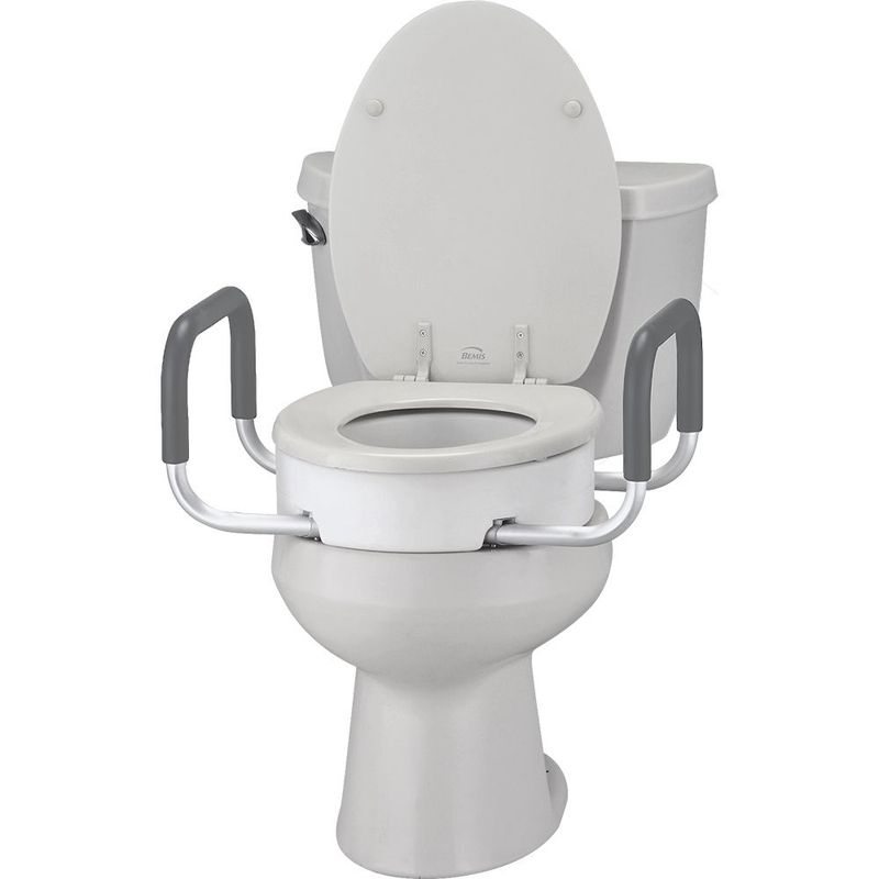 NOVA MEDICAL RAISED TOILET SEAT WITH ARMS FOR ELONGATED TOILET