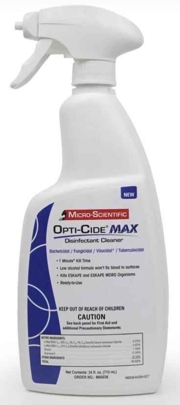 MICRO-SCIENTIFIC OPTI-CIDE MAX DISINFECTANT WITH SPRAYER 24 OZ