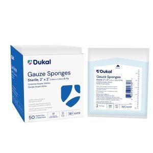 DUKAL STERILE SURGICAL COTTON GAUZE SPONGES U.S.P. TYPE VII, SIZE: 2X2-8PLY -PK 50-2'S CS 30PK, QUANTITY: PK