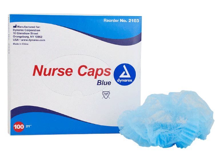DYNAREX LIGHTWEIGHT NURSE CAP WITH SOFT ELASTIC HEADBAND 21"