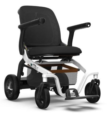 GOLDEN TECH ALLY POWER WHEELCHAIR PORTABLE AT ONLY 56 LB FOLDED PRODUCT WEIGHT WITH A  330LB PATIENT USER WEIGHT CAPACITY, COLOR: WHITE FRAME