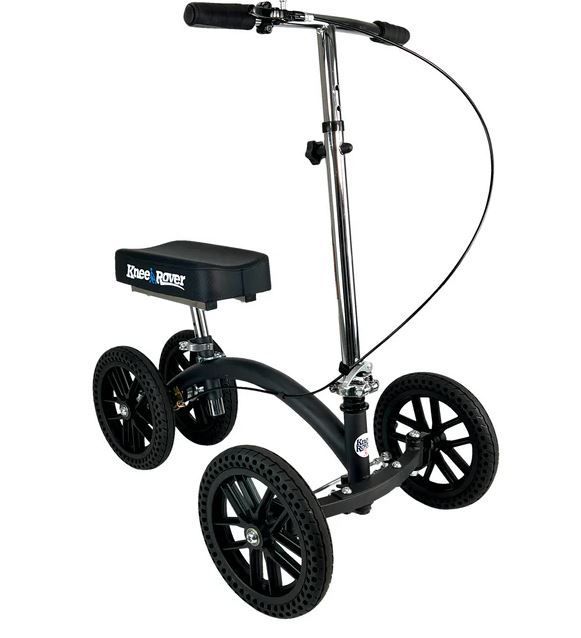 KNEEROVER QUAD HC ALL TERRAIN KNEE WALKER IN MATTE BLACK