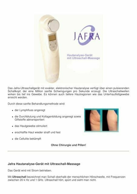 Hautanalyse -Gerät mit Ultraschall 