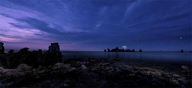 Setting Moon On the Horizon - Mono Lake --  Starting at