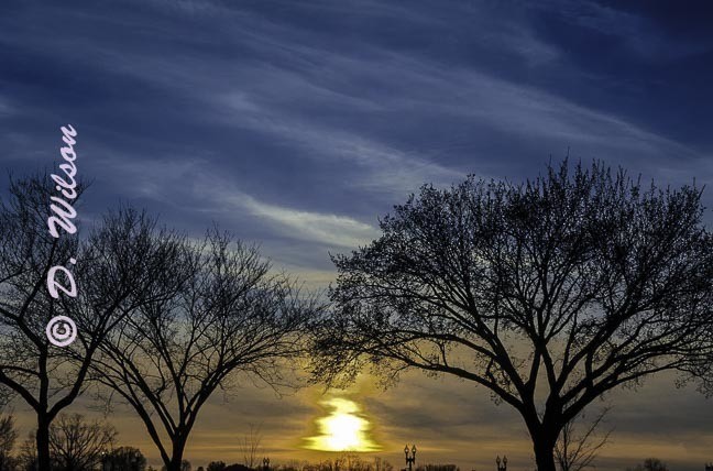 Sun setting over Washington D.C