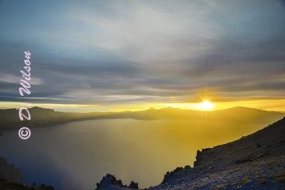Crater Lake Sunset, Oregon -1-starting at