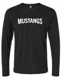 Mustangs Black Long Sleeve T-Shirt &quot; Spirit Wear&quot;
