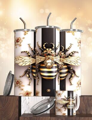 BEE TUMBLER (GOLD AND BLACK 2 )