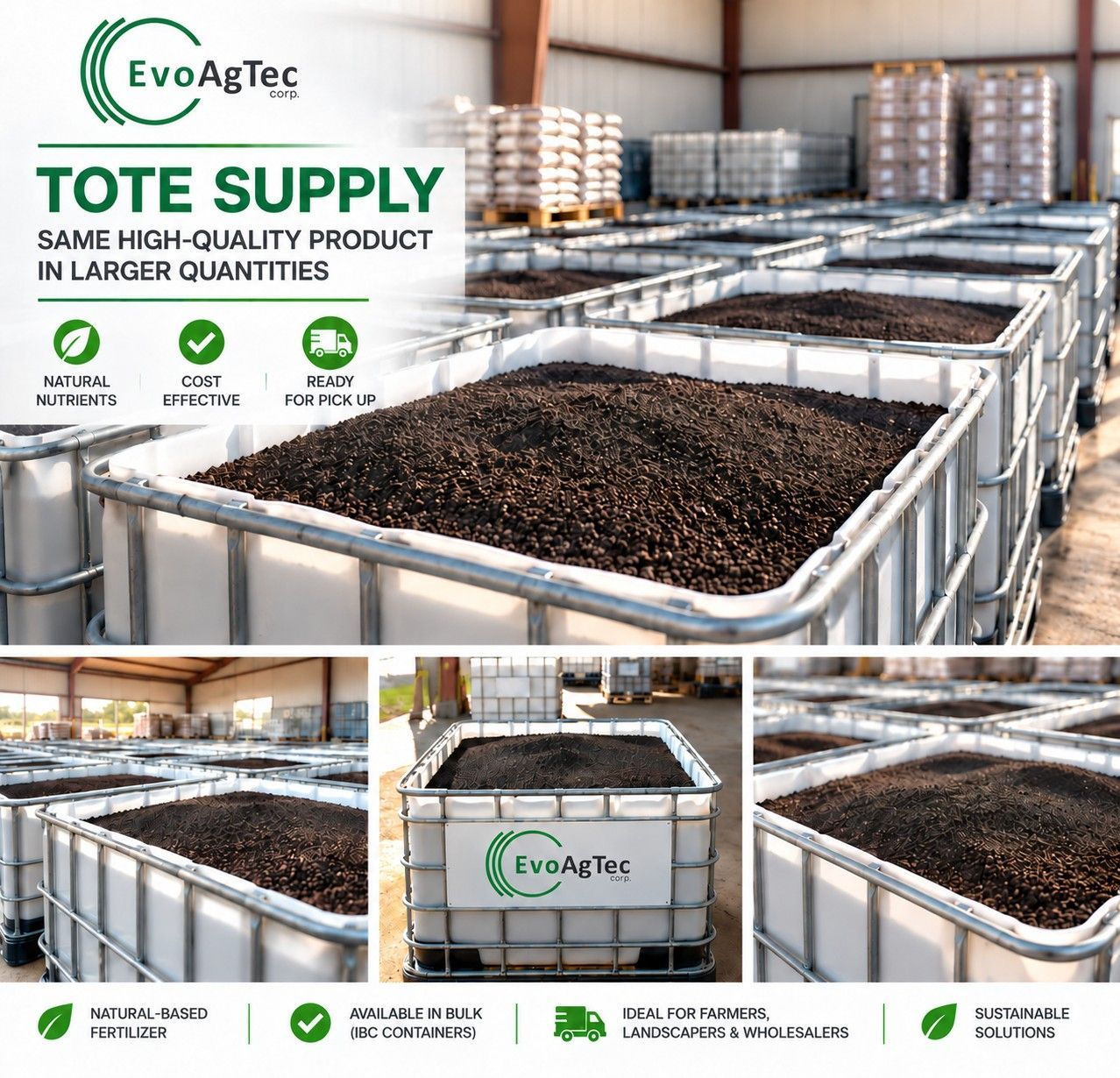 Evo Terra™ 3-12-0, Premium (2-8mm) in Totes min. 1000lbs Evo Terra™ 3-12-0, Premium (2-8mm) in Totes min. 1000lbs