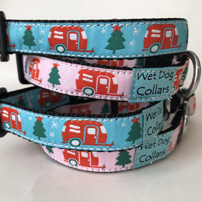 Holiday Camper Narrow Dog Collar