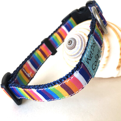 Beach Cabana Narrow Dog Collar