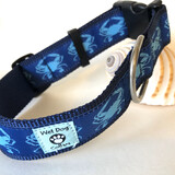 Blue Crabs Wide Dog Collar