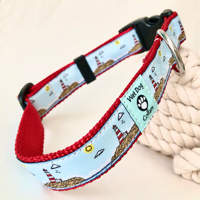 Lighthouse beach dog collar