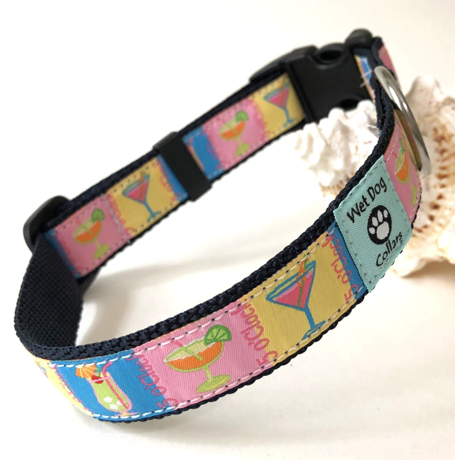 cocktails beach dog collar