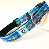 colorful fish beach dog collar