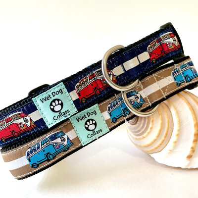 Vintage VW buses dog collar