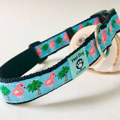 Conchy the Flamingo Dog Collar