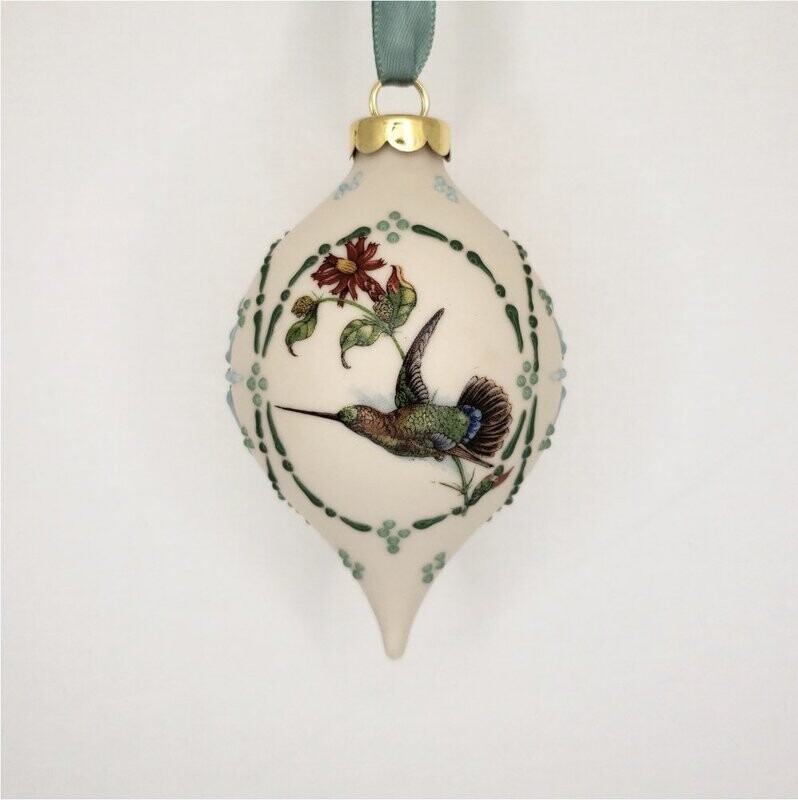 Hummingbird Porcelain Christmas Ornament 3.5"