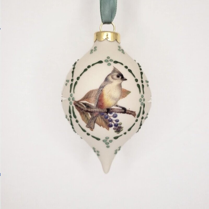 Titmouse Porcelain Christmas Ornament 3.5"