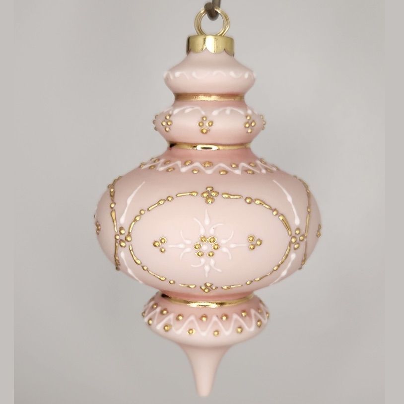 Avignon Elegante Pink Porcelain Christmas Ornament 5.5"