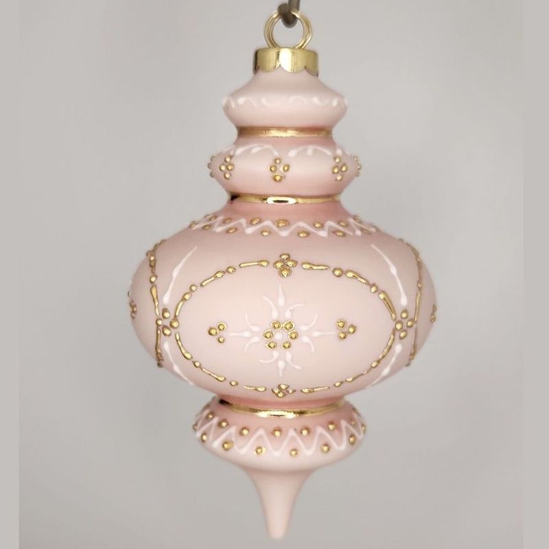 Avignon Elegante Pink Porcelain Christmas Ornament 5.5"