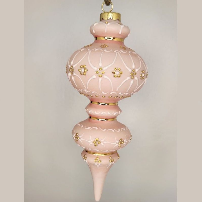 Alexandria Holly Pink Porcelain Christmas Ornament 6"