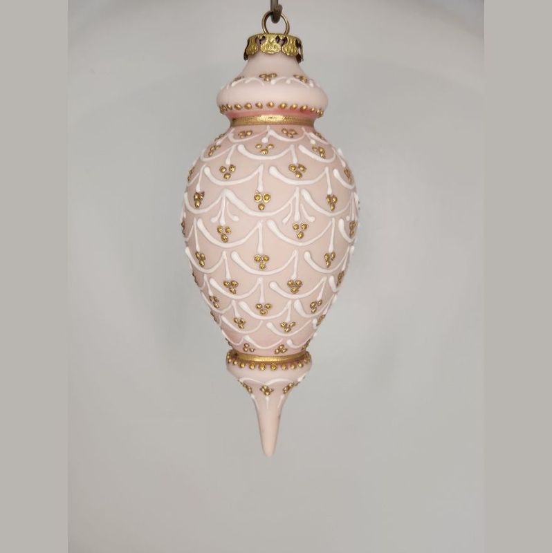 Petite Granville Pinecone Ivory Porcelain Christmas Ornament 6.75"