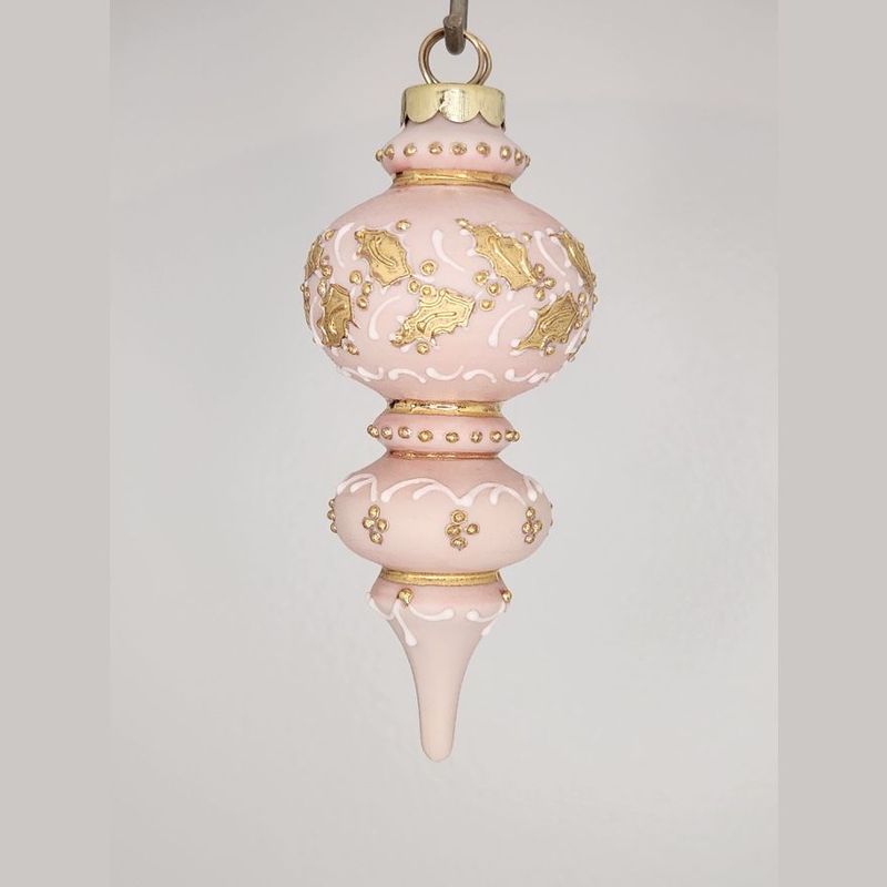 Windemere Holly Pink Porcelain Christmas Ornament 4.25"