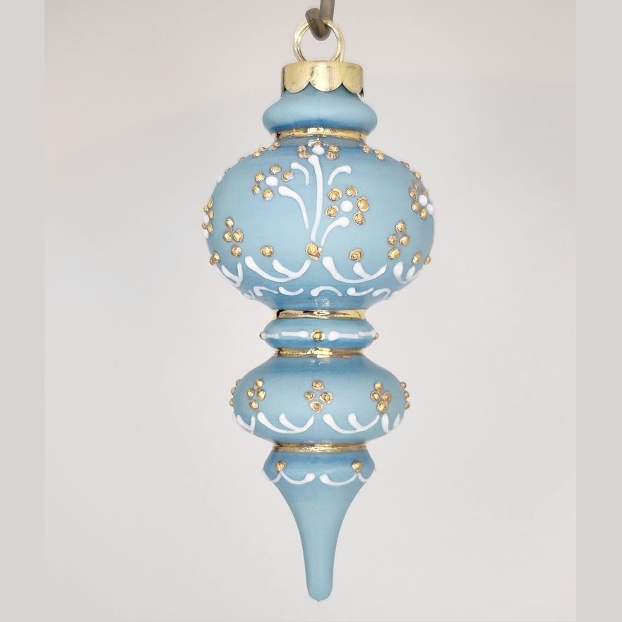 Windemere Wildflowers Blue Porcelain Christmas Ornament 4.25