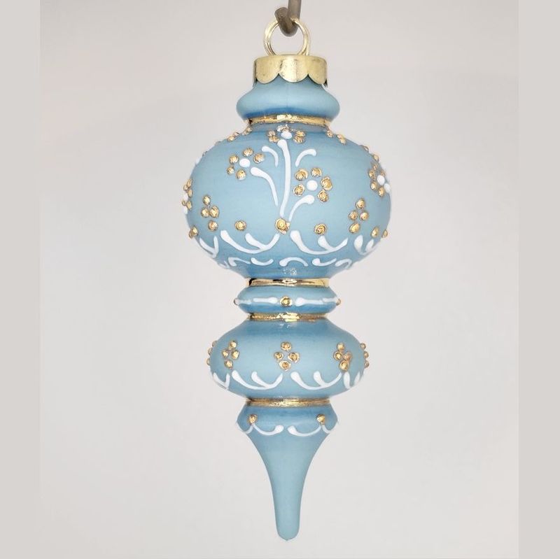 Windemere Wildflowers Blue Porcelain Christmas Ornament 4.25