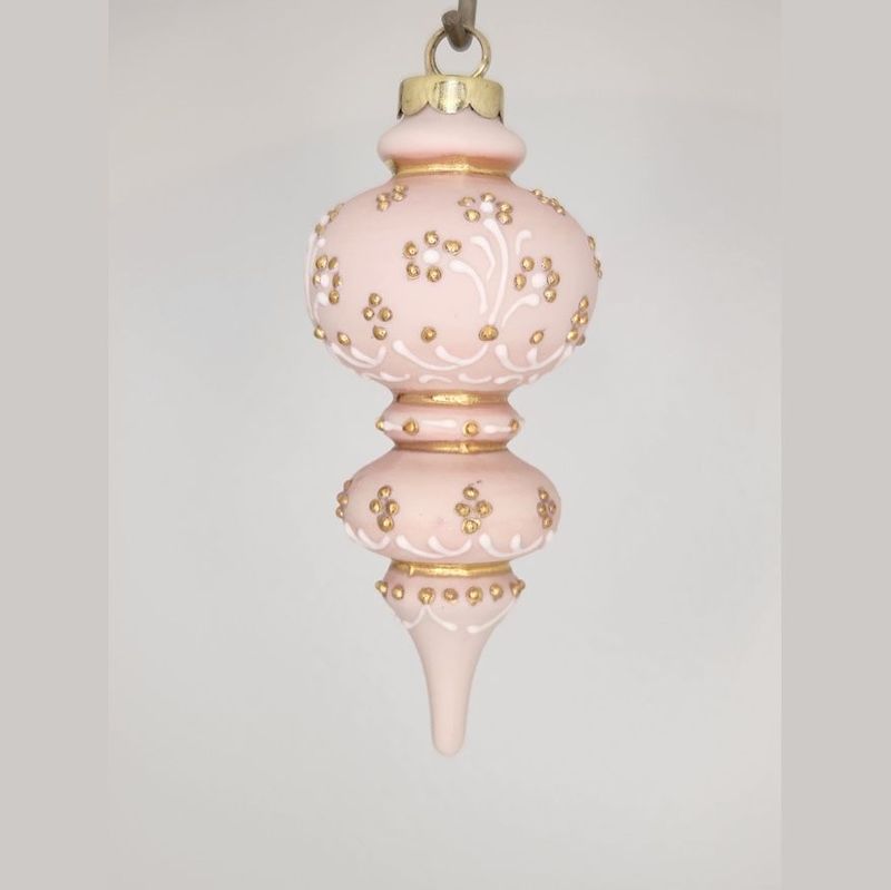 Windemere Wildflowers Pink Porcelain Christmas Ornament 4.25"