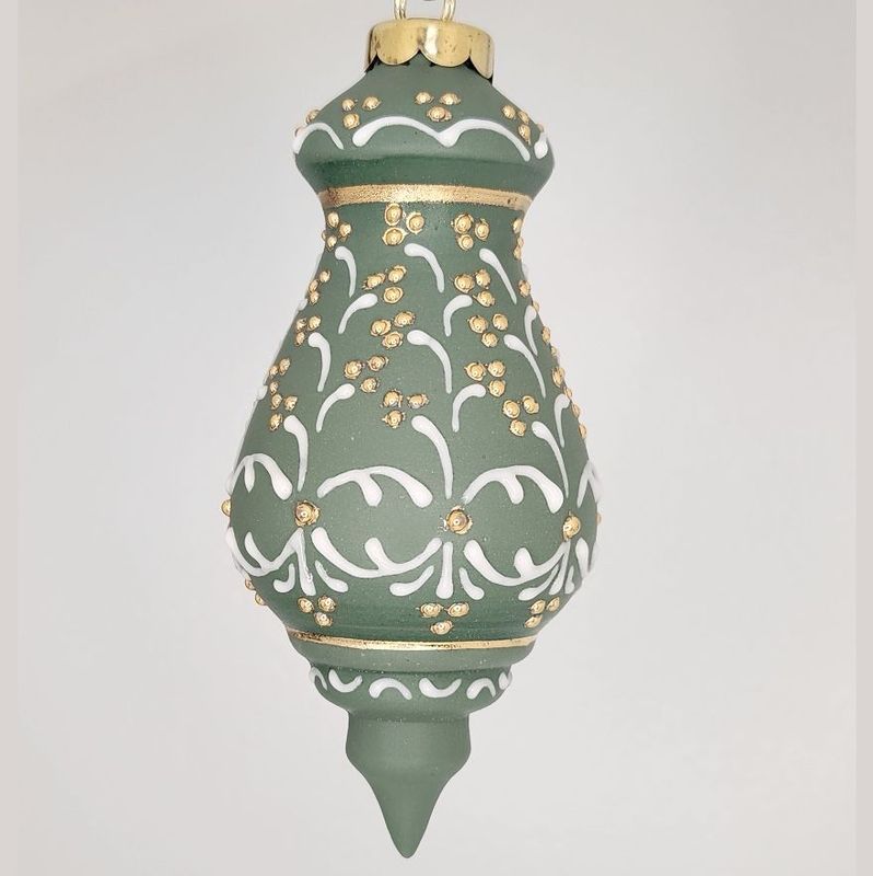 Galloway Holiday Berries Green Porcelain Christmas Ornament