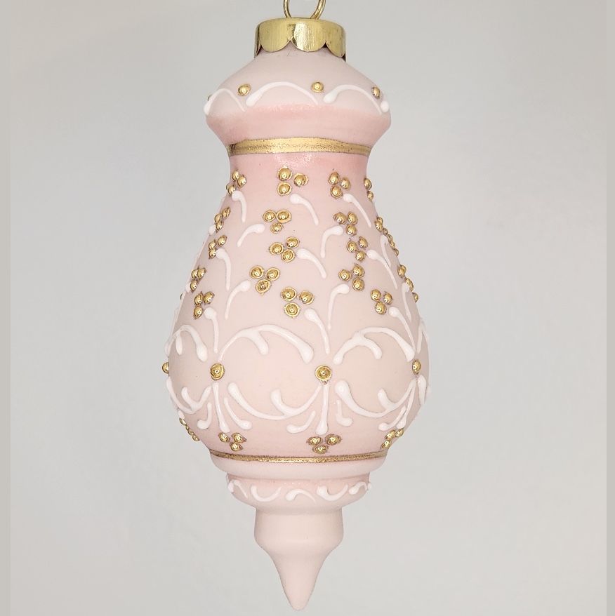 Galloway Holiday Berries Pink Porcelain Christmas Ornament 4.5"
