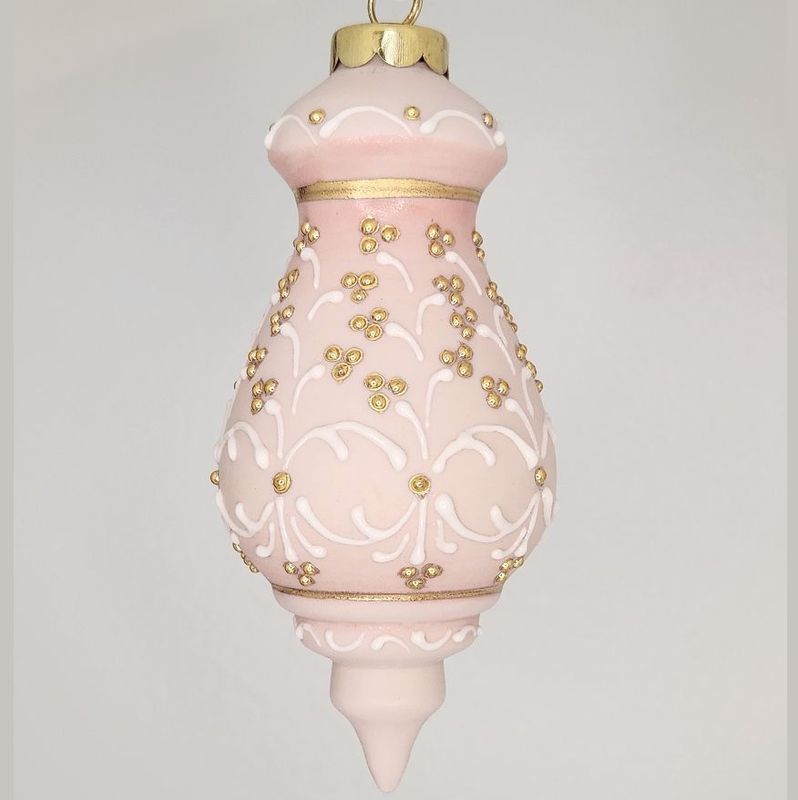 Galloway Holiday Berries Pink Porcelain Christmas Ornament 4.5"