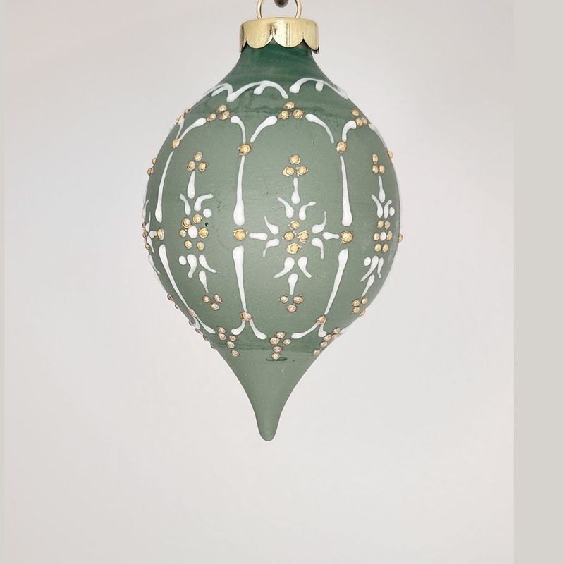 Petite Joie Cherish Green Porcelain Christmas Ornament 3.5"
