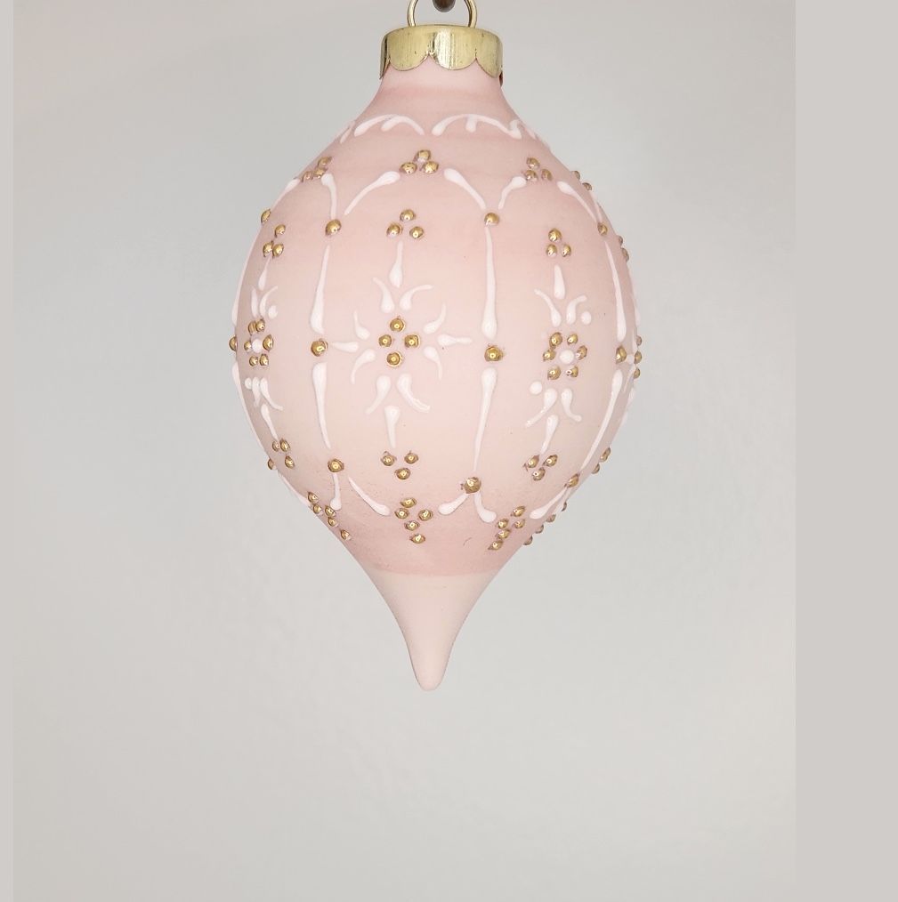 Petite Joie Cherish Pink Porcelain Christmas Ornament 3.5"