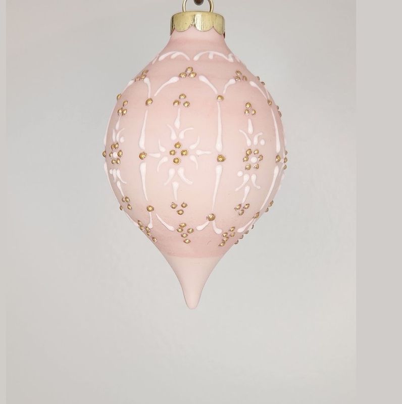 Petite Joie Cherish Pink Porcelain Christmas Ornament 3.5"