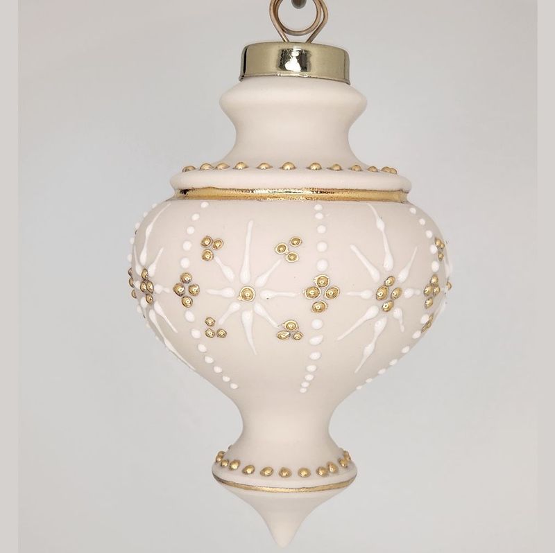 Alicante Aurora Berries Ivory Porcelain Christmas Ornament 4"