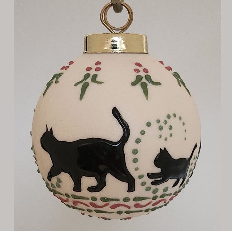Frolicking Cats Christmas Ornament 2.5"