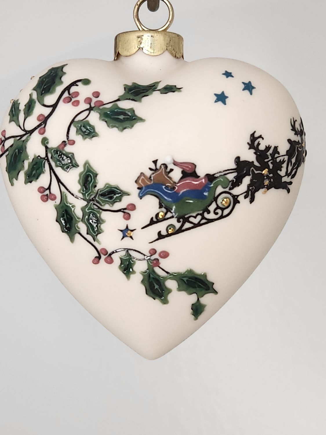 Santa is on His Way Heart with Deer 3.25"