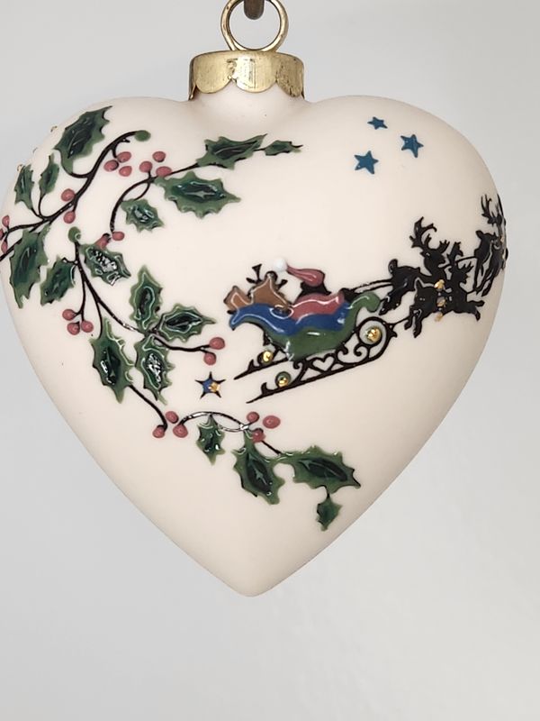 Santa is on His Way Heart with Deer 3.25"