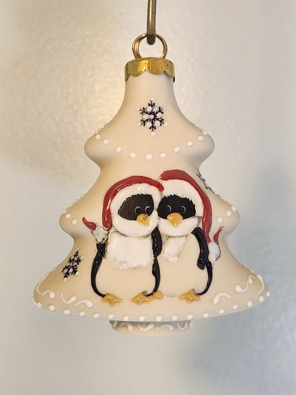 Ivory Tree with Engaged Penguin Couple 2.5"