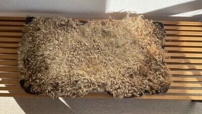 Blondie - Fell mit hellbraunem Grund und blonden Spitzen. Für Wand, Boden oder Sofa, ca 100 x 60cm